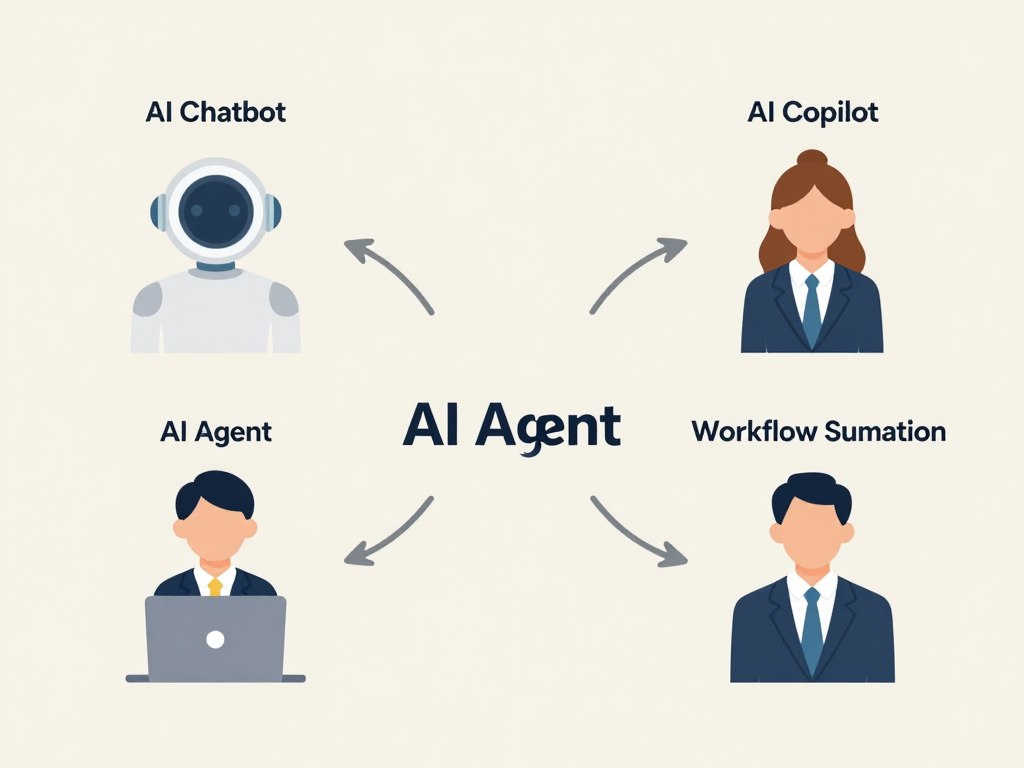 AI agent, chatbot, copilot, and human agent service workflow
