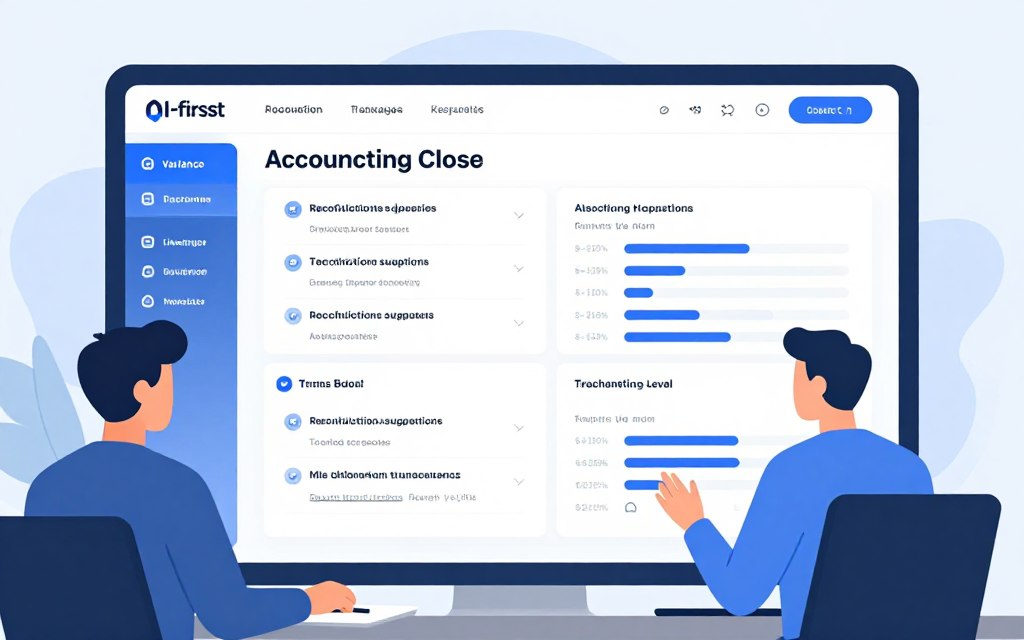 AI-first financial close platform with variance analysis and accounting workflows