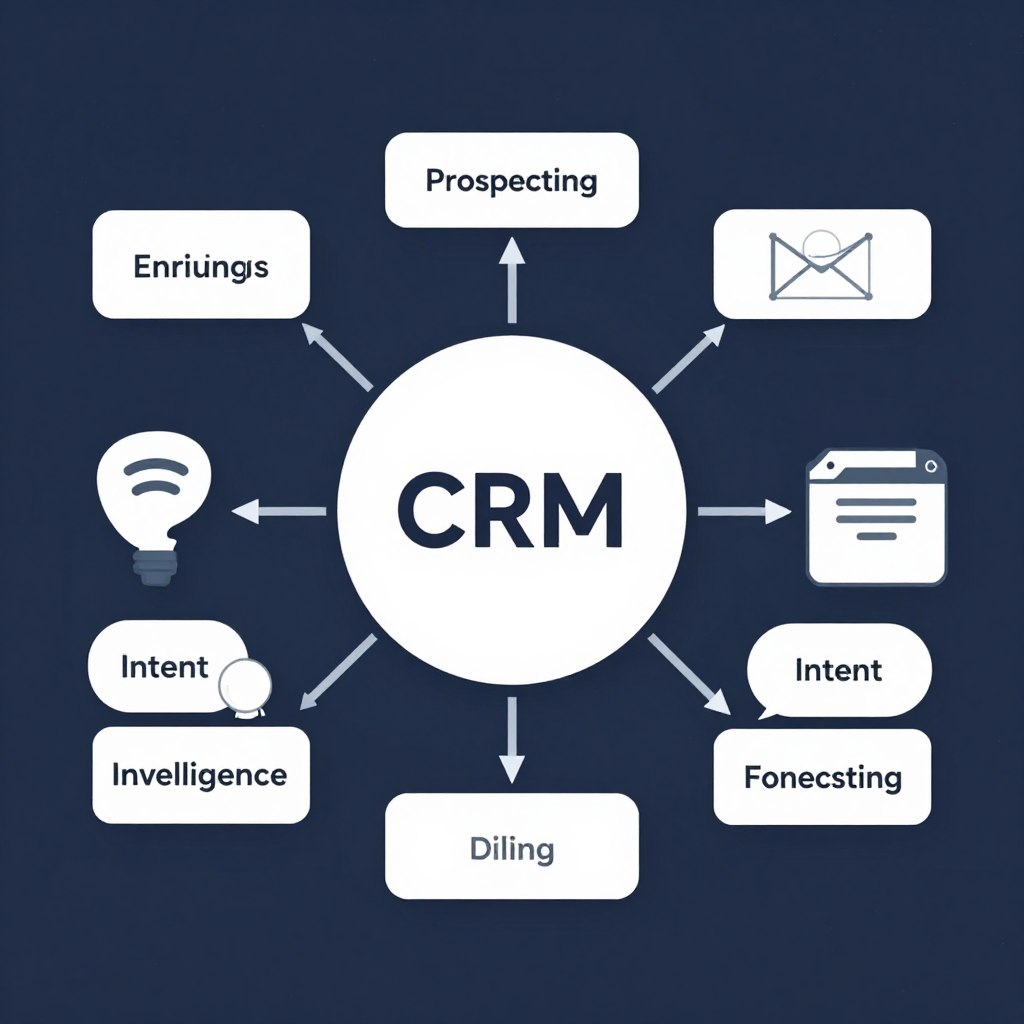 CRM and AI sales tools connected in a B2B stack