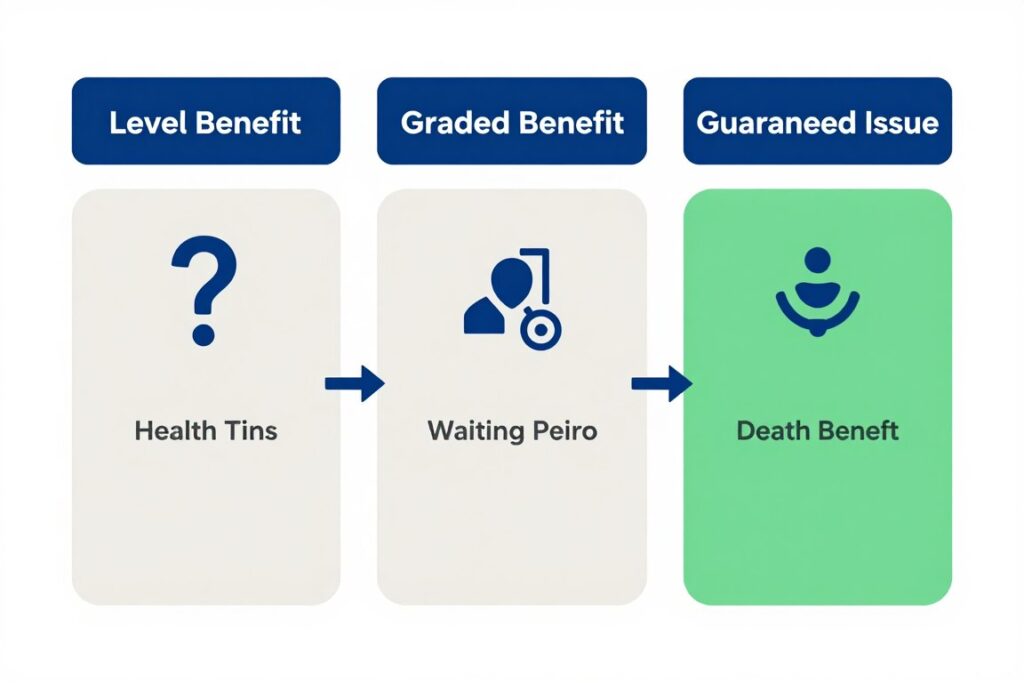Comparison of level benefit and graded benefit life insurance options