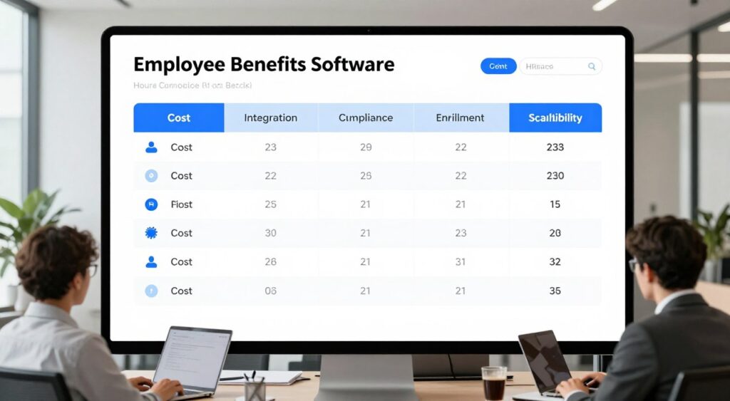 HR and finance leaders selecting employee benefits management software