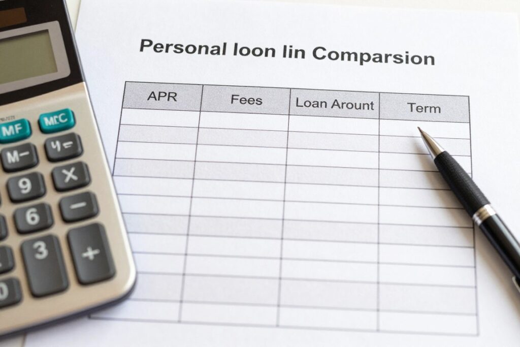 Personal loan comparison table for bad credit borrowers