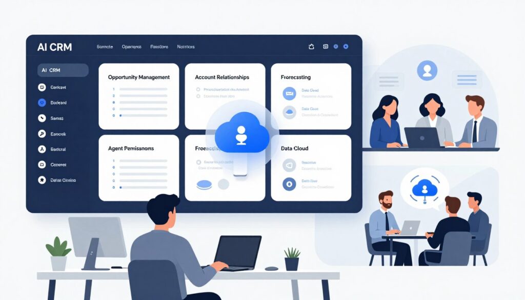 Salesforce AI CRM opportunity management and sales forecasting interface