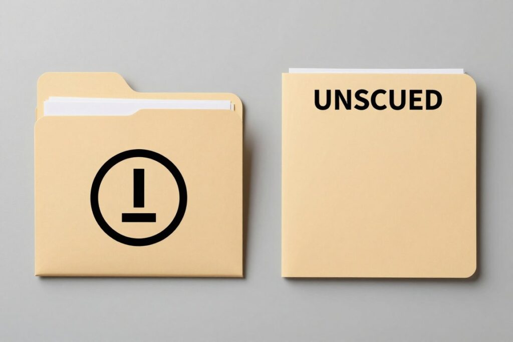 Secured versus unsecured loans and collateral risk