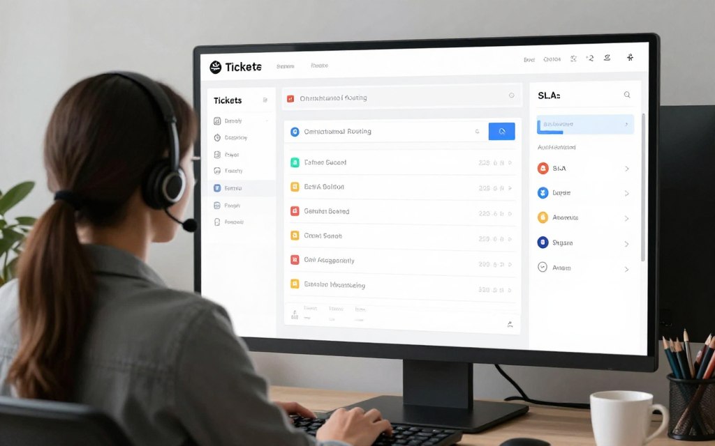 Zendesk-style omnichannel AI help desk workspace