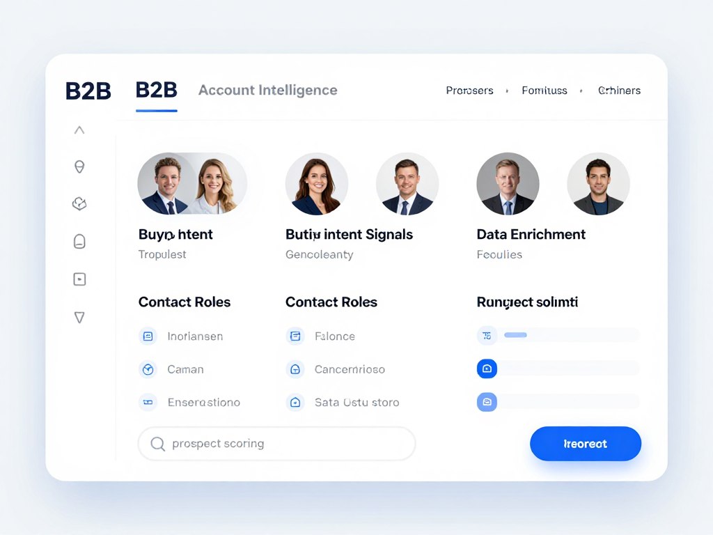 ZoomInfo-style B2B intent data and prospect research workspace