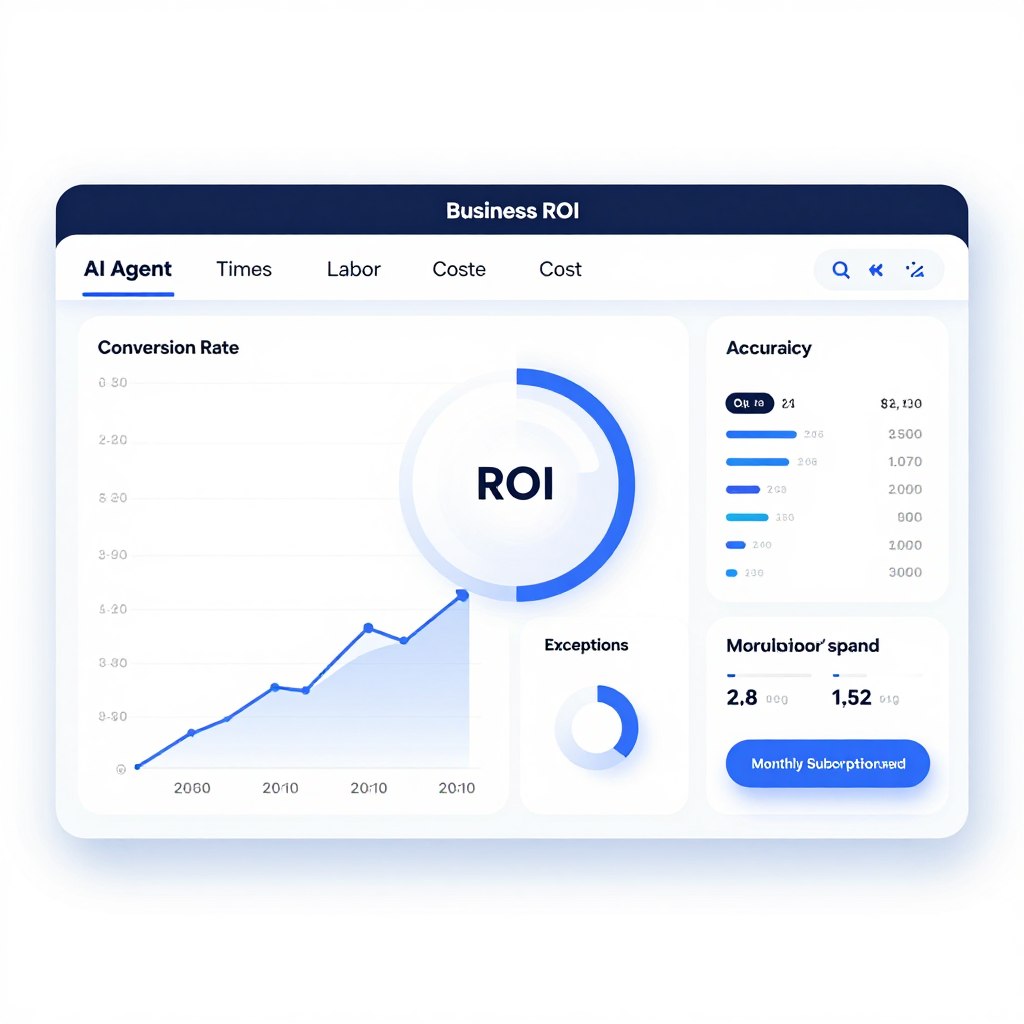business ROI dashboard measuring AI agent time savings and workflow accuracy