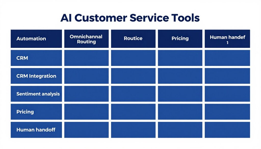 comparison of AI customer service tools and support features