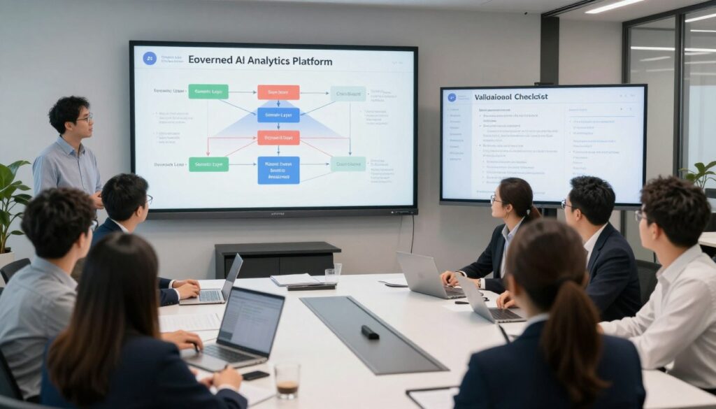 data team implementing governed AI analytics platform