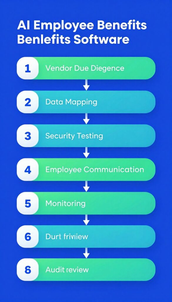 employee benefits implementation roadmap on a mobile and desktop screen