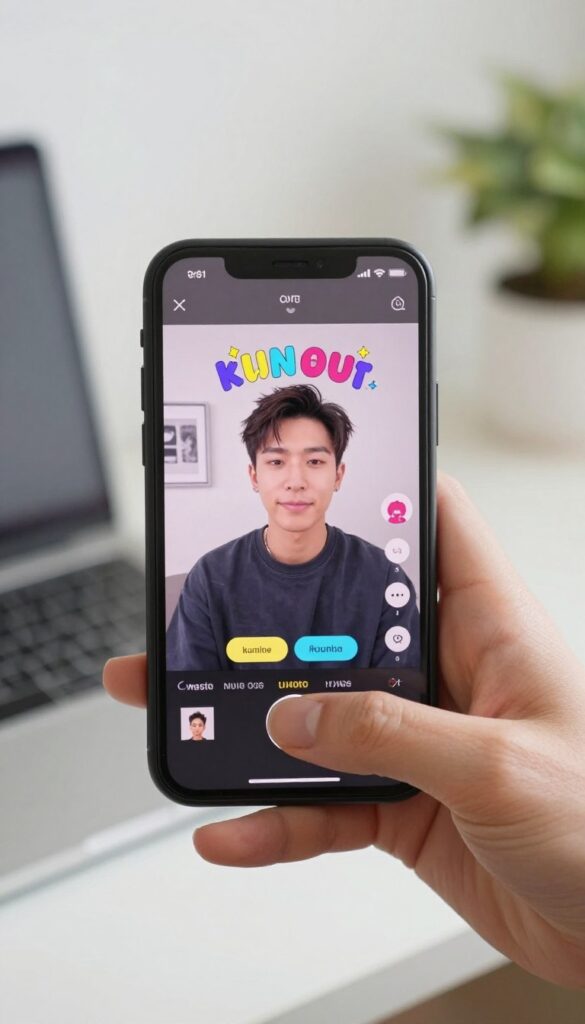 mobile creator using an AI video editor for social videos