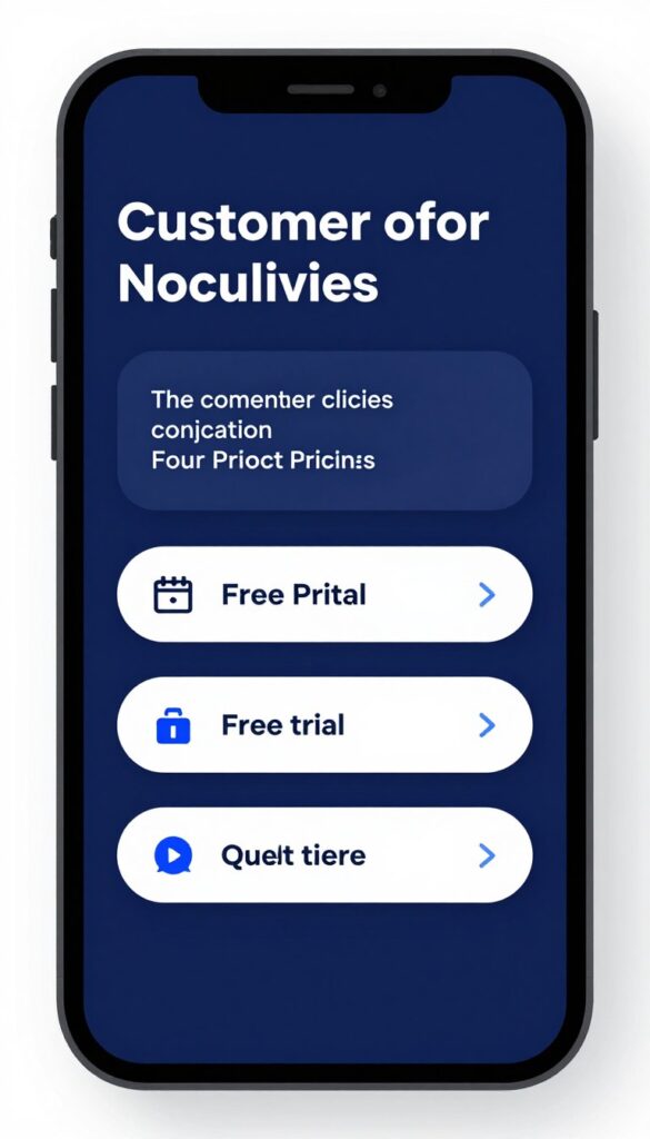 mobile view of CTA buttons for best AI customer support tools