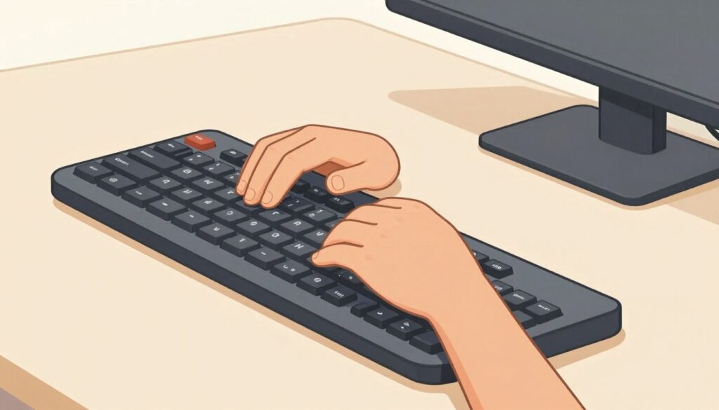 neutral typing posture with split ergonomic keyboard