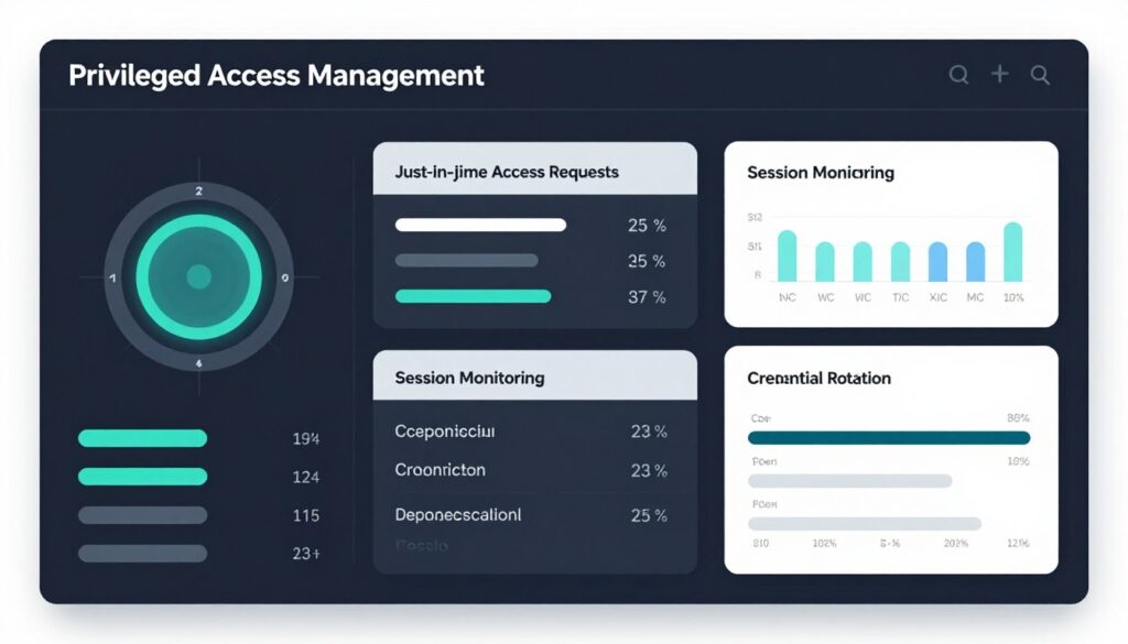 privileged access management dashboard showing session risk and remediation privileged access management dashboard showing session risk and remediation