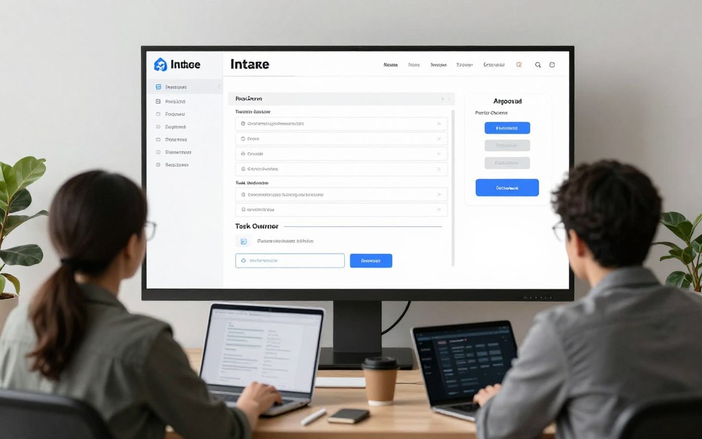 remote team implementing AI task intake and project workflows