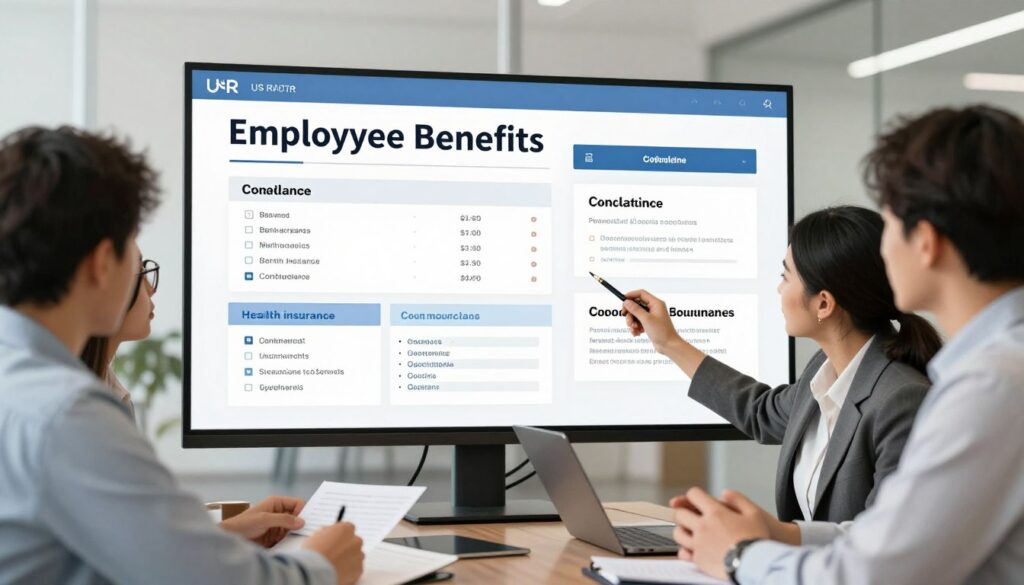 small company HR team managing employee benefits and payroll