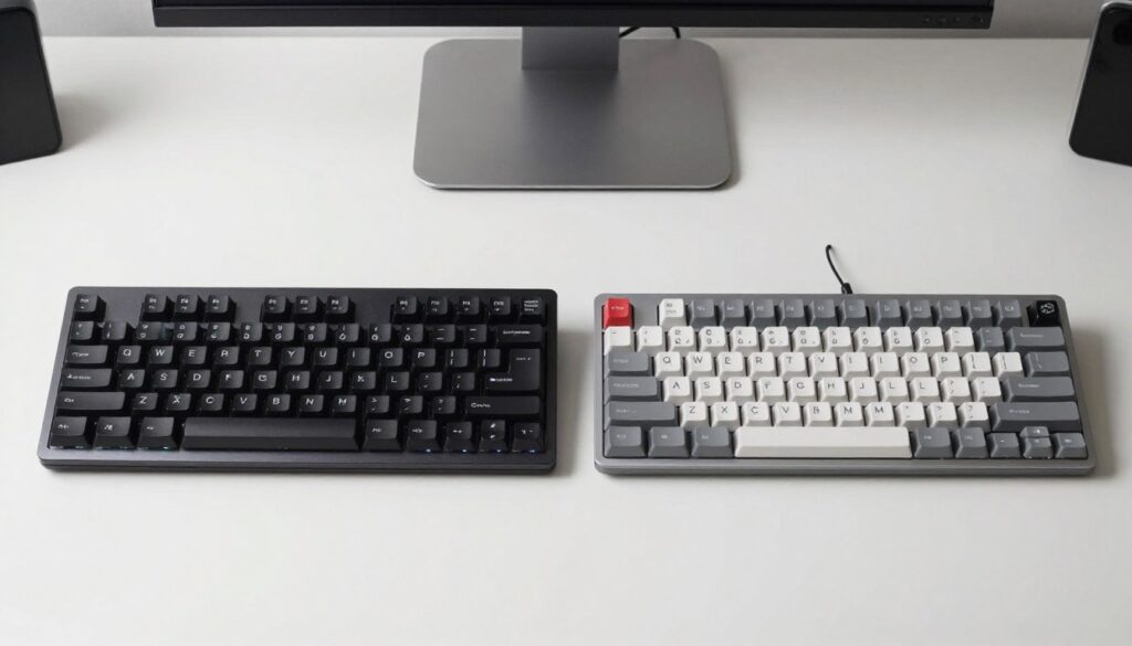 split design and wave keys compared on a desk