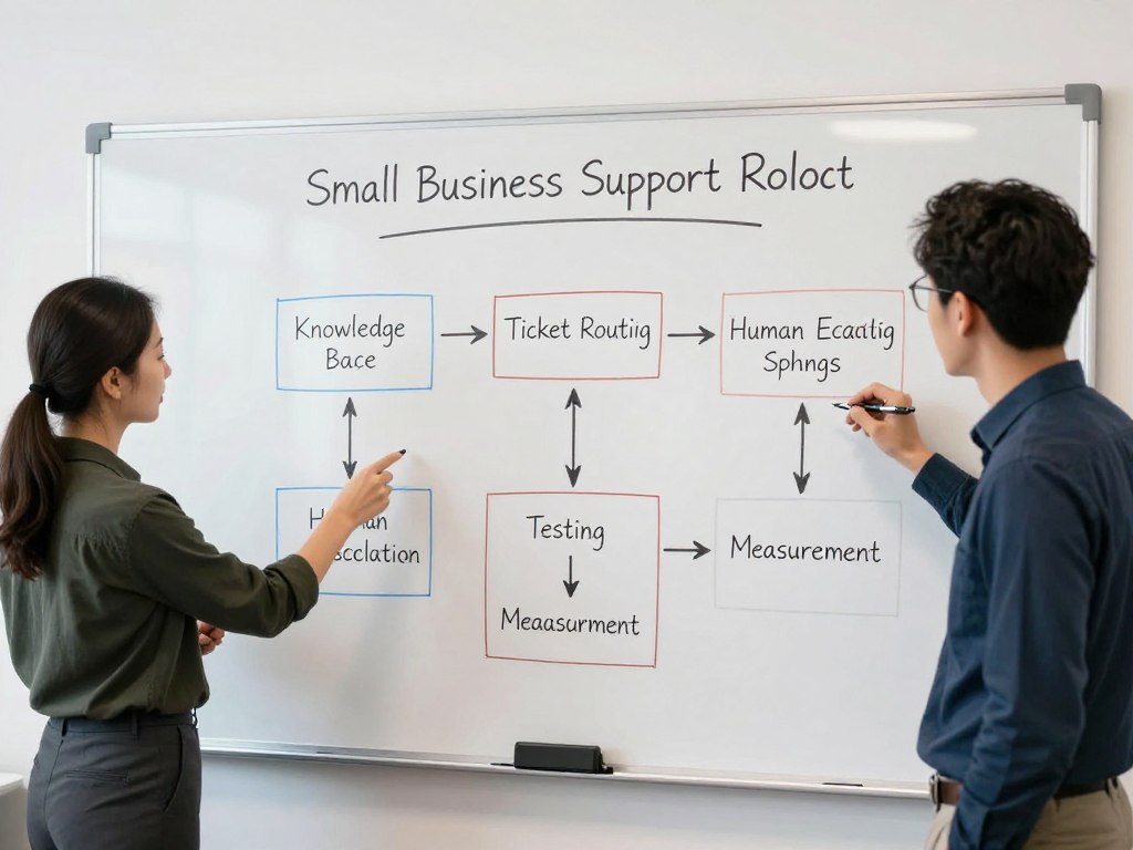 support team planning a phased AI help desk implementation
