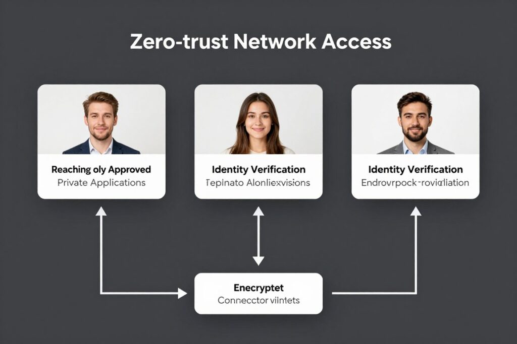 zero-trust network access to private company resources